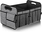 Femuar Car Trunk Organizer,Car Storage Organizer with 72L Large Capacity Waterproof Collapsible and 11 Pockets,Trunk Organizer for Car Suv/Jeep/Sedan, Large Size, Stripe