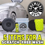 CWS_101_64BK Car Wash Detailing Bucket, Mitt & Accessories Bundle (6 Items) Featuring Maxi-Suds II Foaming Car Wash Soap 64 oz (.5 Gal) Cherry Scent - Works on Cars, Trucks, SUVs, & More