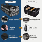 Trunk Organziers and Storage with Reinforced Handles,Car Accessories for Women/Men 50L Waterproof Polyester Trunk Organzier for Car/SUV/Minivan/Truck(Medium, Cow print)