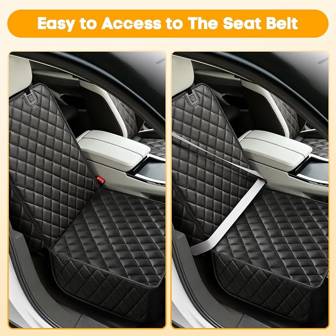 Front Seat Car Cover 2 Pack, Waterproof PU Leather Dog Car Seat Cover with Side Flaps, Nonslip Scratchproof Captain Chair Seat Cover Fits for Cars, Trucks, SUVs, Jeep