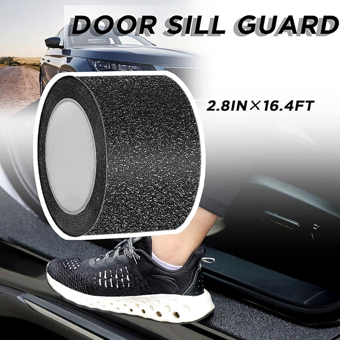 Car Door Edge Guards Door Sill Protector Automotive Entry Guard Anti Collision Scuff Sill Trim Protection Strips for Most Cars Vehicles Accessories(2.8 Inch Wide, 16.4 Feet,Black)