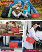 500PCS Waterproof Hard Shell First Aid Kit for Travel, Camping, Businesses, Home, Car, Hiking, Sports, Office, Vehicle & Outdoor Emergency Supplies, Well-Organized Home Travel Essentials