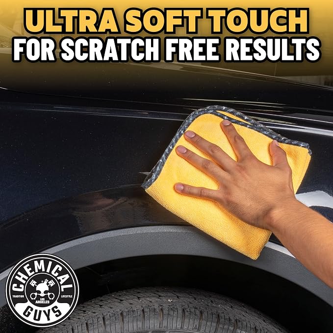 Large Microfiber Drying Towel for Cars Trucks SUVs RVs and Motorcycles, Large 36 x 25 Inch Yellow Absorbent Exterior Drying Towel