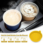 Car Cup Holder Coaster, Silicone Cup Holder Insert, Universal Non-Slip Cup Holders, Car Accessories Interior for Women and Man 4 Pack Yellow