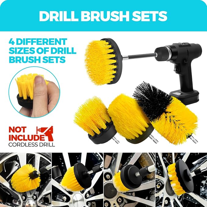 30Pcs Car Detailing Kit for Interior, Exterior and Wheel Cleaning | Brushes, towels, wash mitt, cleaning gel, detail brushes and extendable-handle duster for vehicle, home and office care tasks