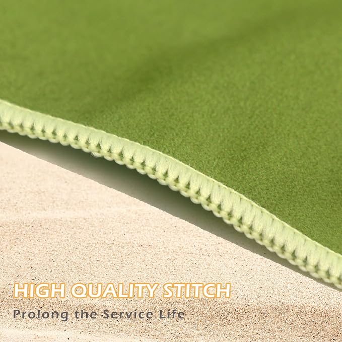 Microfiber Beach Towel, Quick Dry Travel Towel Large Sand Free Towel for Beach, Camping, Swim Pool, Gym, Sports& Yoga 71"x32", Palm Green