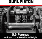 Powerbuilt 1.5 Ton Big Wheel Off Road Jack, Vehicle Lift for Trucks, SUVs, ATVs Offroad Vehicles, Oversized Wheels for Rugged Terrain, 3000 LB Capacity, Grey 620627ECE