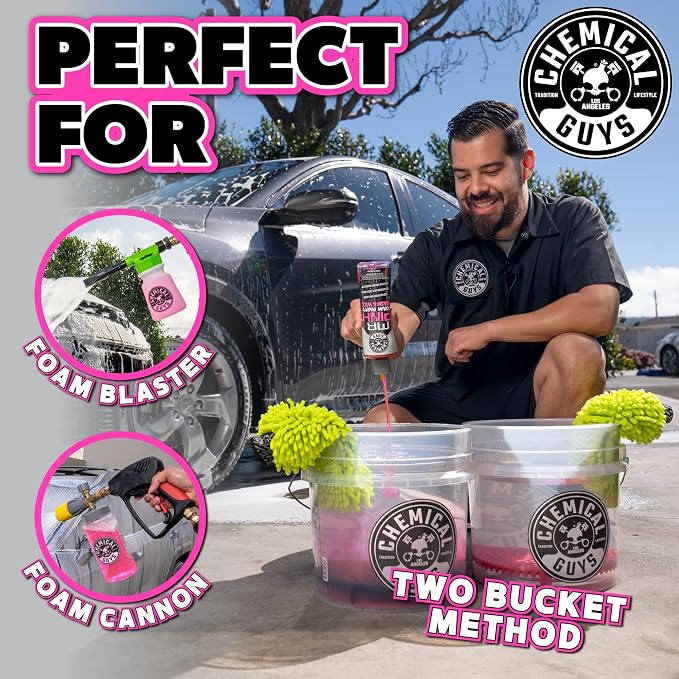 CWS2211602 Mr. Pink Foam Party Wash & Wax (Works with Foam Cannons, or Bucket Washes) Safe for Cars, Trucks, SUVS, Motorcycles, RVs & More, (2-16 fl oz) Tangerine Scent