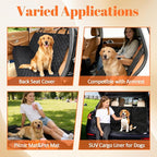 JSTHT Dog Seat Cover, 100% Waterproof Bench Seat Cover Protector Scratch Proof Nonslip Durable Soft Pet Back Seat Covers for Cars Trucks & SUV