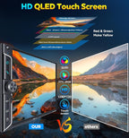 7" Wireless Double Din Car Stereo Apple Car Play Radio Carplay Android Auto QLED Touch Screen, Bluetooth 5.3 Audio Receivers, 1080P Backup Camera, 4.2 Channel Outputs 240W, 2 Subwoofer, FM/AM, SWC