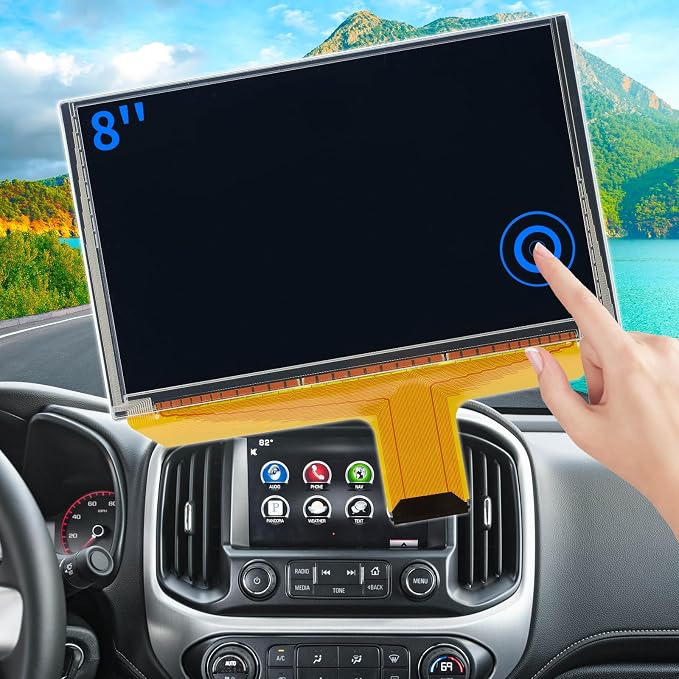 LCD Touch Screen Replacement DJ080PA-01A Digitizer Screen Radio Fit 2014-2018 Chevy Silverado Tahoe Chevy Colorado OEM Navigation, Fit GMC Sierra Yukon Trucks SUV Mylink 8-inch Touchscreen