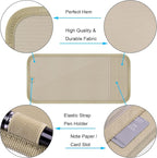 Handicap Placard Holder for Auto, Disabled Parking Permit Sign Protector for Car Sun Visor with Note Paper Slot, Pen Holder and Elastic Strap - Khaki