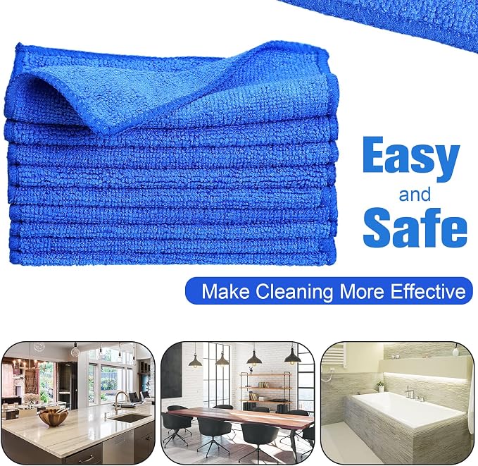 Cleaning Cloth Dry Erase Cloth Cleaning Rags Reasonable Kitchen Towels Microfiber Towels Cars Wash(6 x 6 Inch,Blue,30 Pcs)