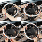 Colorful Water Drop Car Steering Wheel Cover, Non-Slip Absorbing Sweat Car Wheel Cover Accessories for Men Women,Universal 15" Fit Auto SUV Vans Trucks
