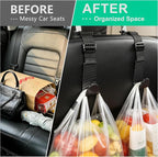 Headrest Hooks for Car Adjustable 4 Pack Vehicle Seat Back Organizer Storage Hanger Holder for Purse Bags Universal Fit with Clip Black Carbon Fiber