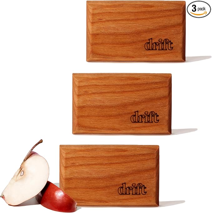 Drift Car Air Freshener - The Original Wood Air Freshener - Car Odor Eliminator - Long Lasting Scent - Metal Clip - Essential Oils - Apple Picking Scent 3 Pack Refill - NO CLIP INCLUDED