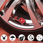 4PCS Bling Crystal Diamond Tire Stem Valve Caps, Dustproof Car Wheel Tire Valve Caps Universal Tire Valve Stem Covers for Cars, SUV, Trucks, Bikes, Motorcycles, Bicycles (Red)