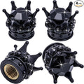 4PCS Crown Bling Tire Stem Valve Caps, Crystal Diamond Car Wheel Tire Valve Caps Universal Copper Core Stem Covers for Cars, SUV, Trucks, Bikes, Motorcycles, Bicycles (Black)