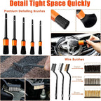 Car Cleaning Kit, Orange 17pcs Car Interior Detailing Kit with High Power Handheld Vacuum, Detailing Brush Set, Windshield Cleaner, Cleaning Gel, Complete Auto Accessories for Women Men Teens