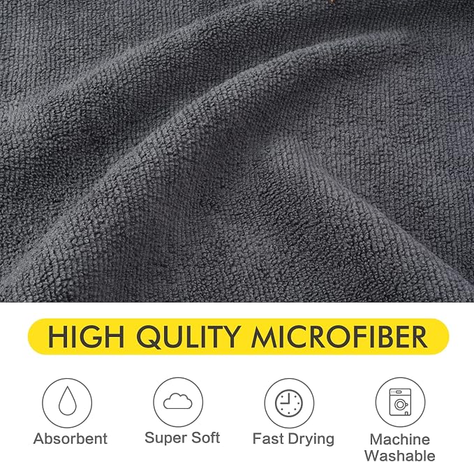 Dog Towel Super Absorbent Microfiber Dog Drying Towel Soft Pet Bath Towel for All Dogs and Cats with Embroidered Paw Print 30inch x 50inch Gray