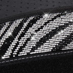 Bling Zebra Car Mats Rhinestones Diamond Waterproof Floor Mat Crystal Sparkly Shining Glitter Carpet Anti-Slip PVC Heel Pad, Universal Fit Automotive SUV,Sedan,4pcs Girly Women, Zebra Diamond