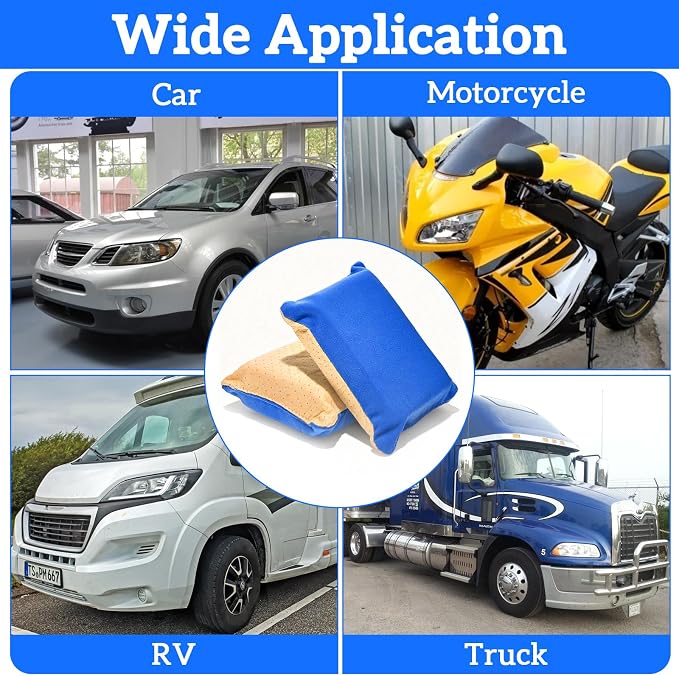 2 PCS Car Window Defogger Sponge, Absorbent Car Windshield Cleaner Inside Reusable Mirrors Window Glass Defogging Sponge for Auto Glass Fog and Steam Removal Non-Scratch Cleaning (Blue+Yellow)