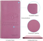 Premium Car Registration and Insurance Card Holder, Car Document Holder for Cards, Driver License & other Essential Documents (Purple)