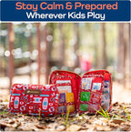 KeepGoing Travel First Aid Kit for Kids – 130 Pc. for Car, Home, Purse, Diaper Bag & Backpack with Latex-Free Bandages - Mini First Aid Kit Travel Size TSA-Approved