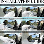 Blind Spot Car Mirror, Rectangular HD Glass Frameless Convex Side Mirror Blindspot, Reusable 360° Wide Angle Rear View Car Mirrors with Powerful Adjustable Suction Cup - Exterior Mirrors