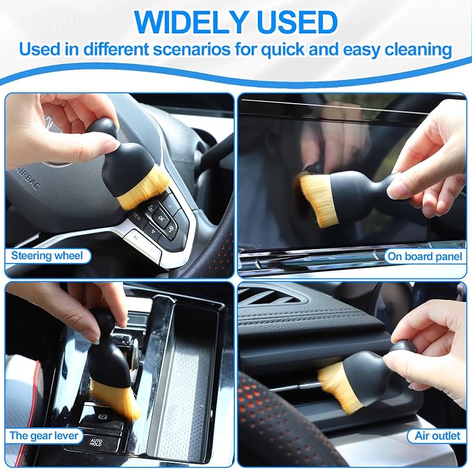 6 Pack Car Cleaning Supplies – Car Duster Interior & Brush Interior & Cleaning Gel, Car Detailing Cleaning Kit for Cars, Trucks, SUVs & RVs