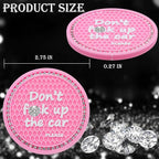 2PCS Bling Crystal Rhinestone Cup Holder Coaster – 2.75 Inch Anti-Slip Auto Insert Cup Coaster – Sparkling Interior Decor Accessories for Cars & Vehicles (Pink & White)