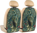 William Morris Forest Animals Raven On Acanthus Leaves Blue Green Floral Car Seat Back Kick Protectors Kick Mats With Storage Pockets For Vehicles To Protect From Dirt Mud Scratches 2 Pack