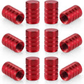 12PCS Tire Valve Stem Caps, Car Exterior Accessories, Aluminum Alloy Valve Cover Universal for Cars, Trucks, Motorcycles and Bicycles (Red)