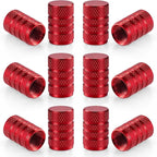 12PCS Tire Valve Stem Caps, Car Exterior Accessories, Aluminum Alloy Valve Cover Universal for Cars, Trucks, Motorcycles and Bicycles (Red)
