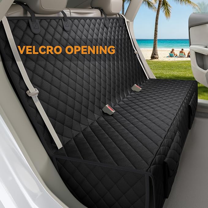 Back Seat Cover for SUV - Waterproof Non-Slip Dog Seat Cover for Toyota Tacoma/Jeep Grand Cherokee/Ford Explorer/Ranger/Chevrolet Colorado, Durable Scratch-Proof Bench Seat Cover for Dog