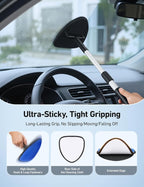 Windshield Cleaner Tool, Car Window Cleaner with 4 Upgraded Microfiber Pads, 1 Spray Bottle, 180° Rotatable and Extendable Handle, Effortless Installation