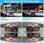 HD 1080P 7 Inch Wireless Backup Camera for Truck: 15-Min Easy Install 150° Wide View Angle Eliminate Rear Blind Spots with Starlight Night Vision - Rear View Camera for Pickup SUV Car Parking Safety