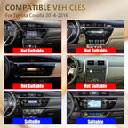 Car Radio Stereo for Toyota Corolla 2014-2016, Android 13 Wireless CarPlay Android Auto, Head Unit HD Touchscreen, QLED/Bluetooth/SWC/GPS Navigation/FM/Wifi/1080P Rearview Camera (Corolla14-2+64)