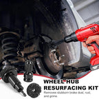 Wheel Hub Resurfacing Kit Wheel Stud and Hub Cleaner for Quick Rust Removal on Lug Studs and Brake Rotors,Includes 7 Cleaning Pads and,Fits 1/2” Wrenches or Electric Drills,Maintenance Tool for Cars