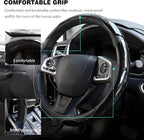 3PCS Carbon Fiber Steering Wheel Cover-Segmented Clip-On Design Anti-Slip & Scratch Resistant Universal Fit 14.5"-16" for Cars/Truck/SUV Great Gift for Men & Women
