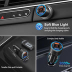 USB C Car Charger 3 Pack, 65W 4 Port Car Power Adapter with Voltmeter PD 30W/QC 3.0 Fast Charging Cigarette Lighter USB Charger Plug for iPhone 16/15/14/13/12/11 Pro Max/Pad,Android(Black)