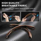 3pcs Carbon Fiber Anti-Skid Steering Wheel Cover, Waterproof Design, Universal Fit for 14-16 Inch Car Wheel Cover, Interior Car Accessories for Jeeps, SUVs, Trucks (Glossy Brown)