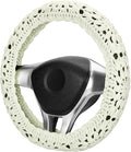 Crochet Steering Wheel Cover Set,Cute Car Steering Wheel Cover Boho 14-15in,Handmade Sunflower Granny Square Pattern,Women Car Accessories (A Wheel Cover)