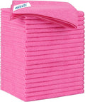 Microfiber Cleaning Cloth 20 Pack 11.5 x 11.5 Inch Microfiber Towels for Cars Ultra Absorbent Cleaning Rags Lint Free Cleaning Towels for Household Kitchen, Window Car Pink