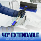 45" Multi-Purpose Ice Scraper and Extendable Snow Brush for Car Windshield with Foam Grip and 360-Degree Pivoting Brush Head, SJEG-SB45S