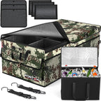 Trunk Organizer with Cooler For SUV Car Trunk, Foldable Storage, Car Accessories for Women Men, Collapsible Bag, 600D Oxford, Non Slip Bottom, Straps, Soft Cover (105L)