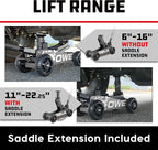 Powerbuilt 1.5 Ton Big Wheel Off Road Jack, Vehicle Lift for Trucks, SUVs, ATVs Offroad Vehicles, Oversized Wheels for Rugged Terrain, 3000 LB Capacity, Grey 620627ECE
