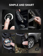 AIRUN H Tire Inflator Portable Air Compressor,Fast Inflation Electric Air Pump for Car Tires-Car Accessories,9.8Ft Cord-12VDC-Powered Auto Shut-Off with Digital Pressure Gauge,LED Light,Orange