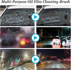 Automotive Oil Film Cleaning Brush for Glass Windshield & Windows – Upgrade 2.0 Kit with Cleaner & Refill, Anti-Rain & Anti-Fog Coating, Windshield Cleaner Tool for Clarity and Safer Driving (Red)
