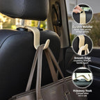 Car Seat Hooks for Headrest 4 Pack, Car Seat Back Storage Hook, Universal Vehicle Headrest Hanger for Purse, Handbag, Coat, Umbrella, Grocery Bags, Practical Interior Accessories
